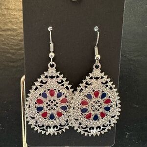 Filigree Teardrop Dangle Earrings